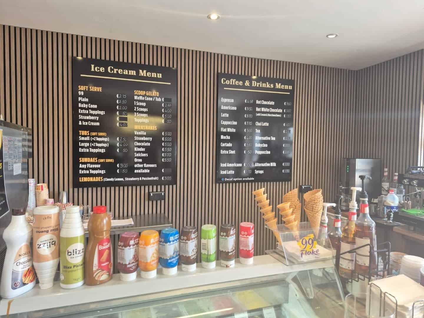 Delicious ice cream and baked goods served at The Auld Mill Bakery, featuring a variety of flavors a.